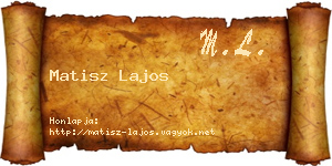 Matisz Lajos névjegykártya