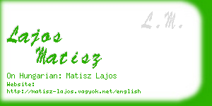lajos matisz business card
